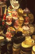Old Men Masks And Sombreros